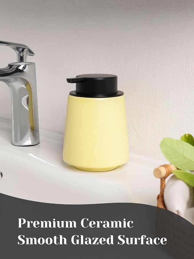 INGOFIN Ceramic Soap Dispenser, 14 oz Bathroom Hand Soap Dispenser, Liquid - Image 6