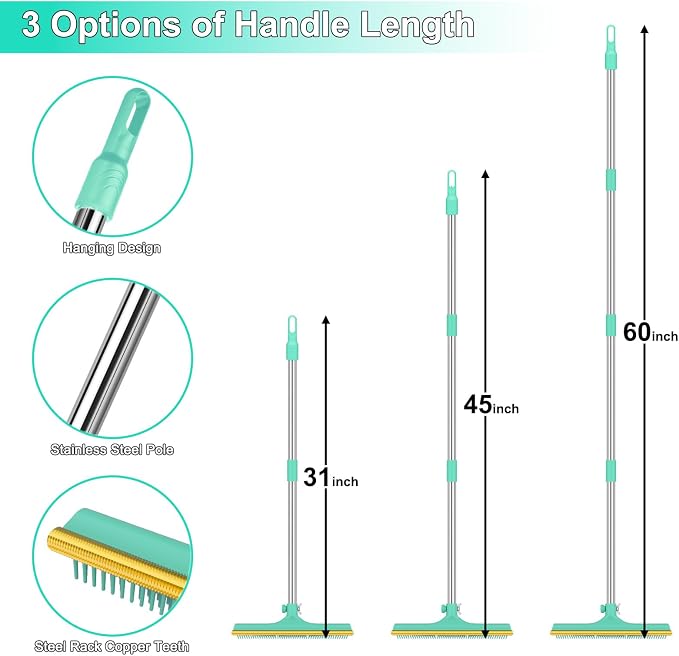 Carpet Rake for Pet Hair Removal, Reusable Pet Hair Remover Broom, Lint Remover - Image 9