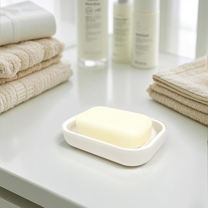 Double Layer Draining Soap Dish, Plastic Dishwashing Sponge Soap Holder - Image 6