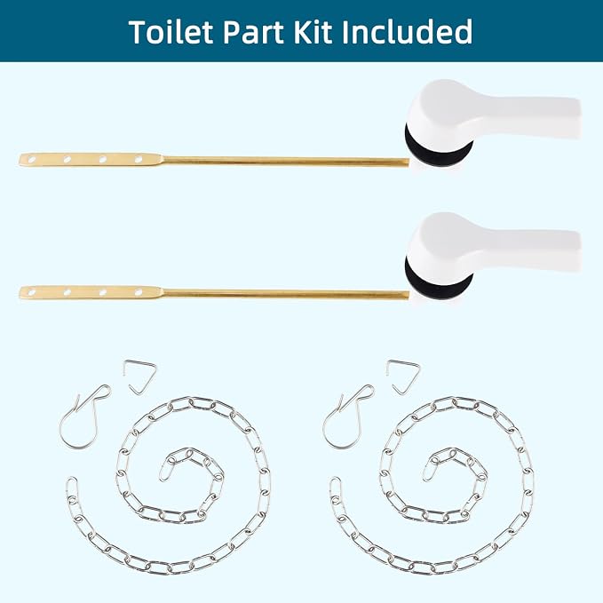 Hygie Rinse 2PCS Metal Toilet Handle Lever Flush Replacement, Universal Front - Image 2