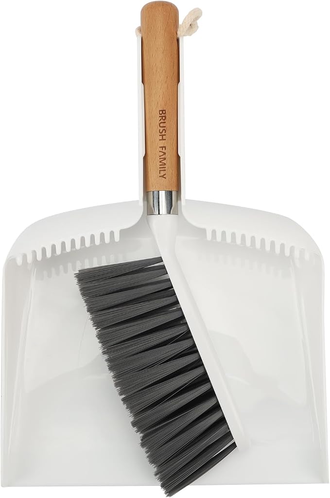 Small Broom and Dustpan Set, 13 x 8.7 inch, Hangable Portable Cleaning by BRUSHFAMILY