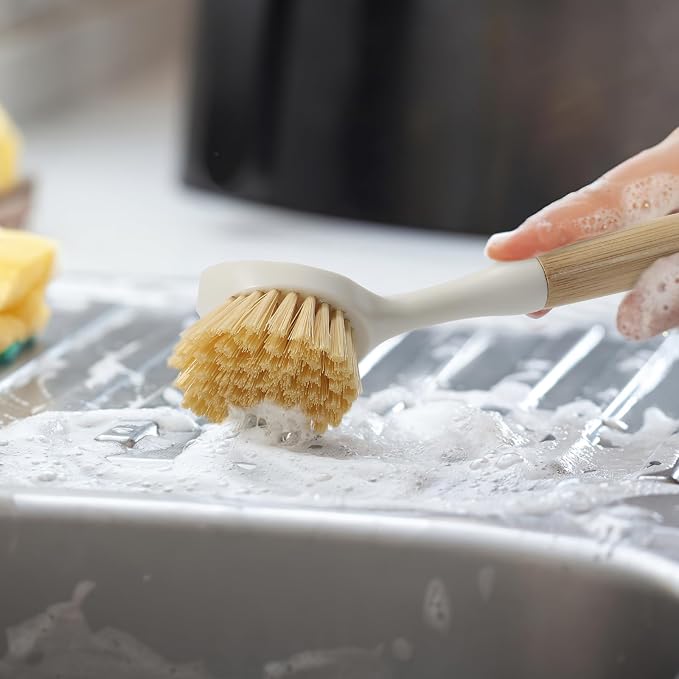 Dish Brush with Built-in Scraper - Image 7
