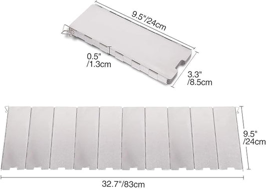 REDCAMP Folding Outdoor Stove Windscreen, 10 Plates Aluminum Camping Stove - Image 2