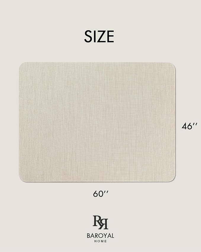 Office Chair Mat for Hardwood Floor Under Desk Computer Rolling Chair Mat for Wood/Tile Floor Non-Slip Heavy Duty Desk Rug PVC Plastic Hard Floor Protector 46"x 60" (Parchment)