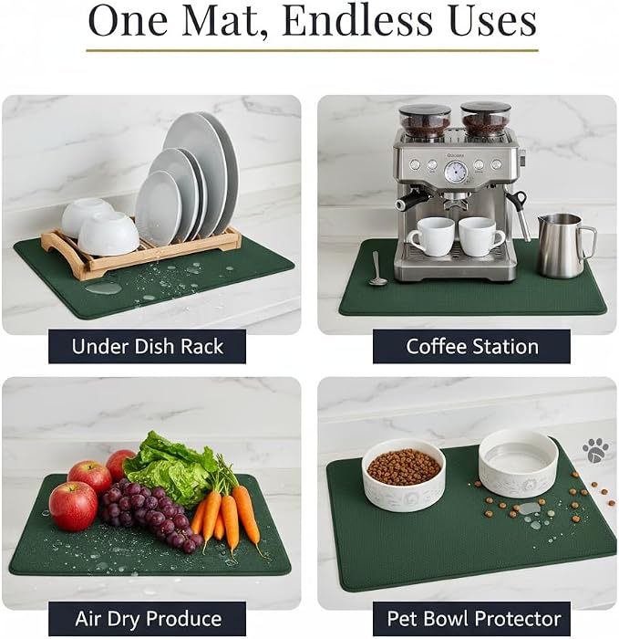 Dish Drying Mat Super Absorbent – 16" x 18" Coffee Mat - Image 7