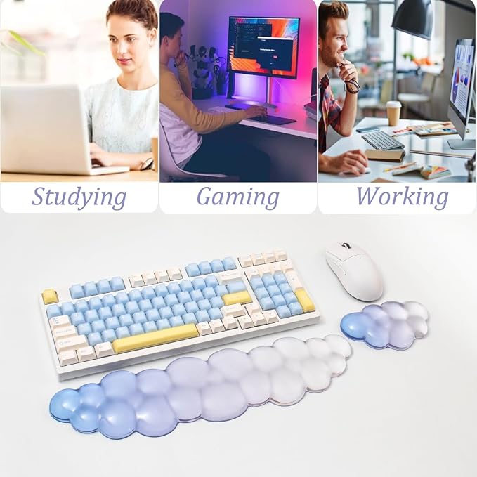 Gel Keyboard Wrist Rest Cloud Set, - Image 9
