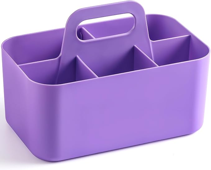 Multiuse Caddy Organizer with Handle, Stackable Plastic Tote Bin - Image 8