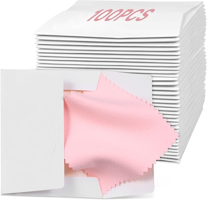 100 Pcs Jewelry Cleaning Cloth, Professional Polishing Cloth Individually by Unknown