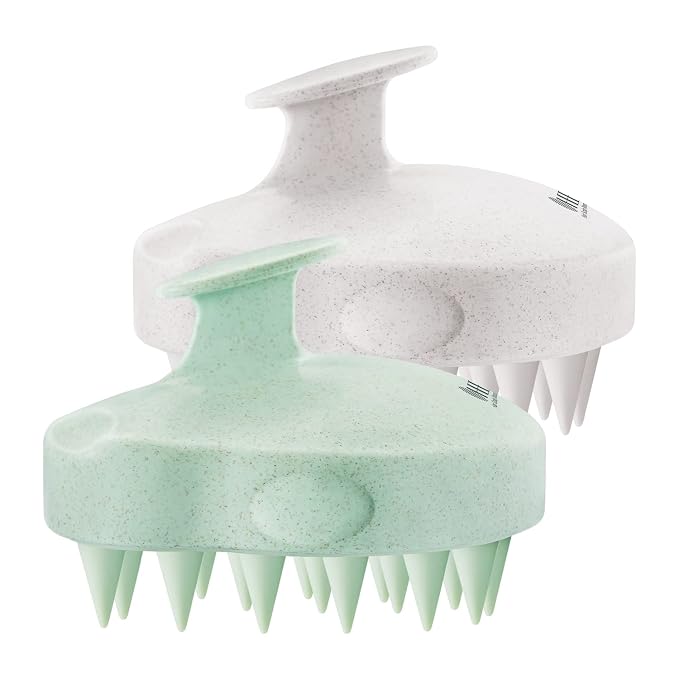 HEETA Scalp Massager 2 Pack for Hair Growth, Soft Silicone Bristles to Remove by HEETA