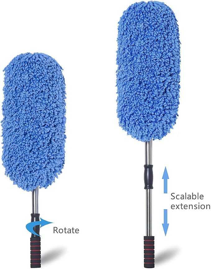 Microfiber Car Duster Exterior Scratch Free, Extendable Handle Interior - Image 3