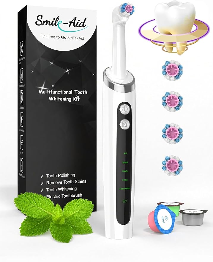 Tooth Polisher, Teeth Whitening Kit Teeth Stain Remover by Smile-Aid