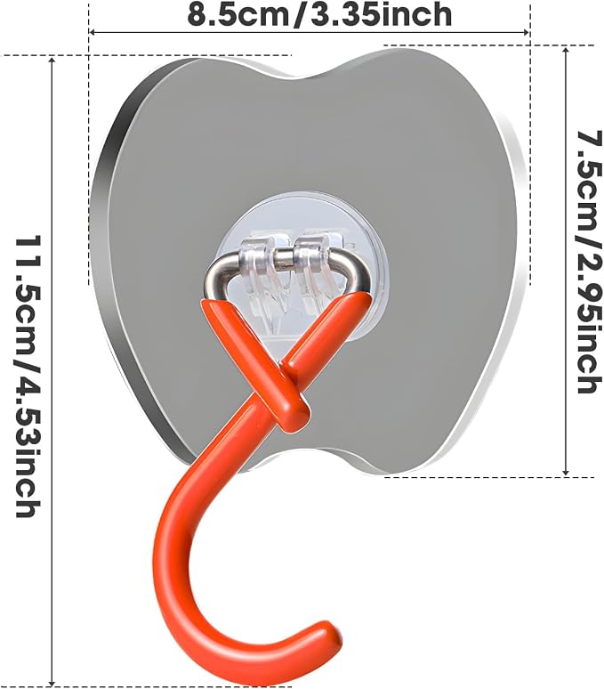 No Drill Large Adhesive Wall Hooks, Broom Holder - Image 9