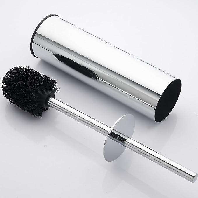Toilet Brush and Holder Set Chrome Stainless Steel, 304 Heavy Duty Round Toilet - Image 7