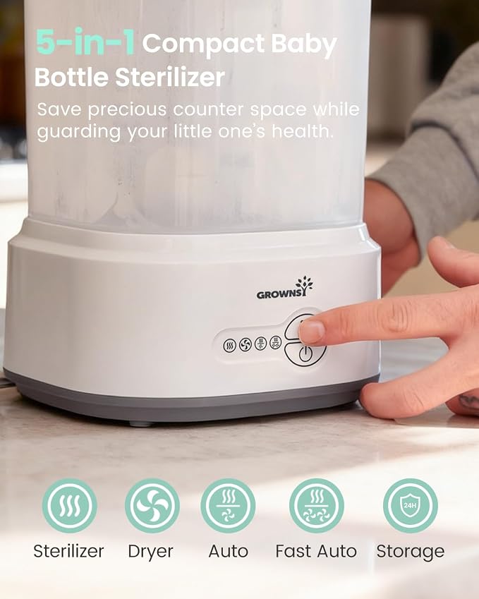 GROWNSY Bottle Sterilizer and Dryer, Compact Electric Steam Baby Bottle - Image 2