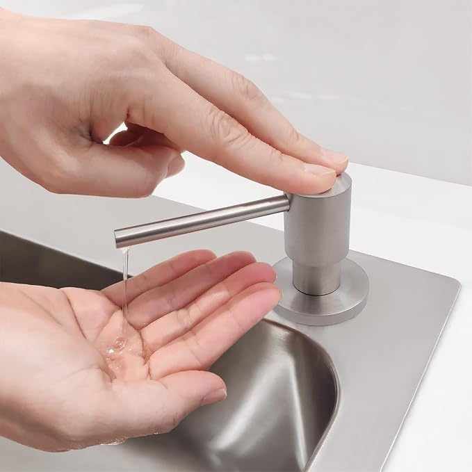 All Brass Soap Dispenser for Kitchen Sink Countertop Sink Soap Dispenser 17 OZ - Image 6