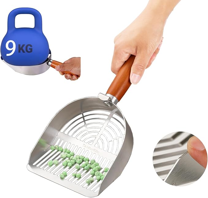 Custom Extra Thick Stainless Steel Cat Litter Scoop – Heavy Duty Poop Scooper by Unknown