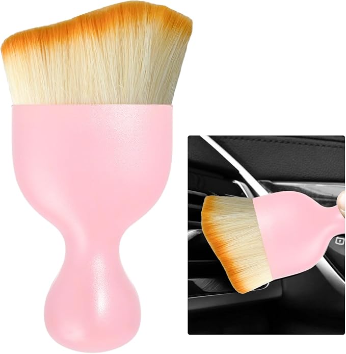 Ziciner Car Detailing Brush, Curved Soft Bristles Auto Removal Dust Collectors by Ziciner