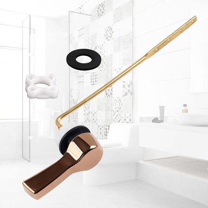 Hibbent Universal Metal Front Mount Toilet Handle Replacement Kit, Brass Toilet - Image 8