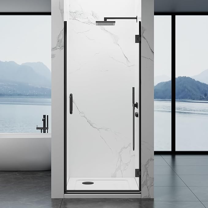 Framelss Hinged Shower Door, 3/8" Tempered Glass by YTSAHSTT