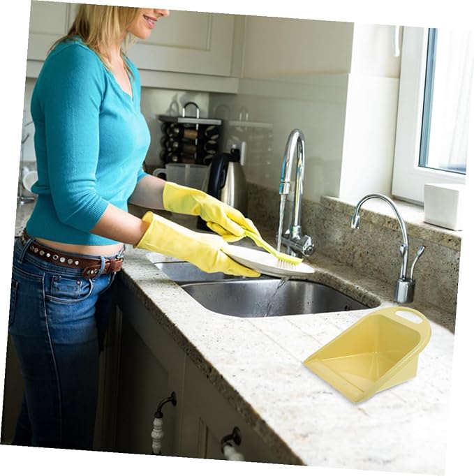 Homoyoyo 2pcs Handheld Dustpan Set Compact Yellow - Image 4