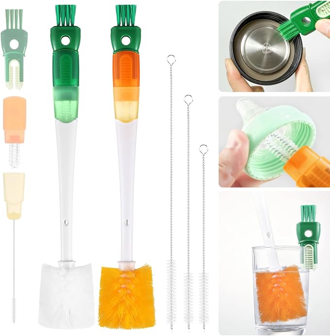 XYFuuee 5 Pack Bottle Brush Set, 5 in 1 Long Handle Water Bottle Cleaning Brush by Transformyouroutdoorspace
