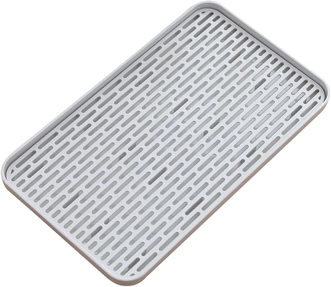 Plastics Drain Tray, Cup & Dish Drying Rack, Drain Board 2 Tier Non Slip by Reginsnow