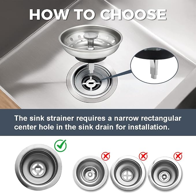 2 Pack - Kitchen Sink Strainer and Stopper Combo Basket Replacement - Image 3