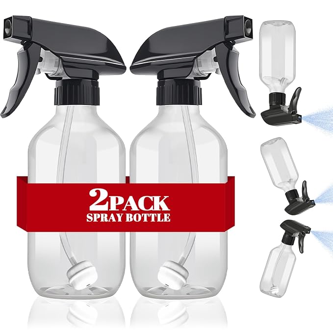AMORIX Plastic Spray Bottles 2 Pack 360° Water Spray Bottle by AMORIX