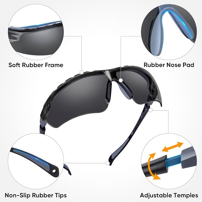 TICONN Anti-Fog Safety Glasses for Men and Women, ANSI Z87.1 Scratch Proof Eye - Image 6