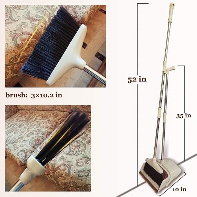Broom and Dustpan Set Lightweight Upright Lobby Broom and Dust Pan Combo - Image 5