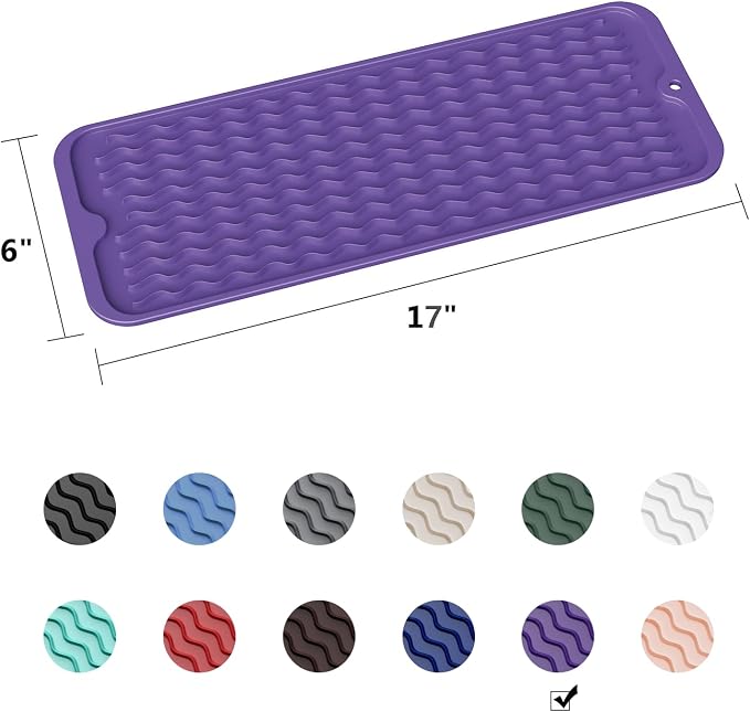 ZLR Silicone Dish Drying Mat for Kitchen Counter, Eco-Friendly Fast Dry Dish Mat - Image 6