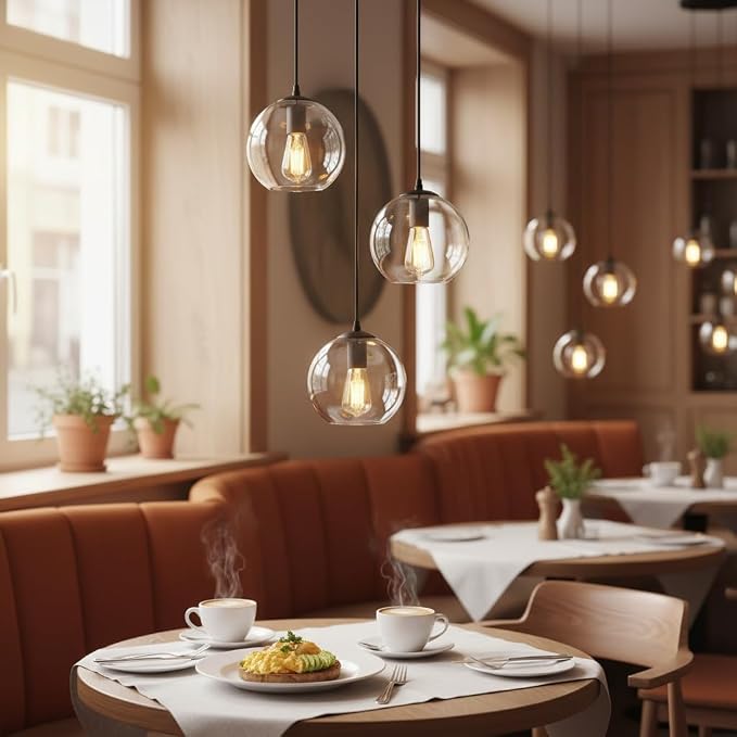 Globe Pendant Light, Modern Hanging Lighting Fixture, Classic Cluster Chandelier - Image 5