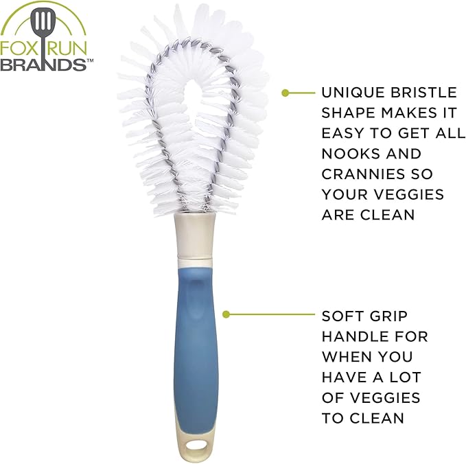 Fox Run Vegetable Cleaning Brush, Rubber Handle Produce Scrubbing Brush - Image 6