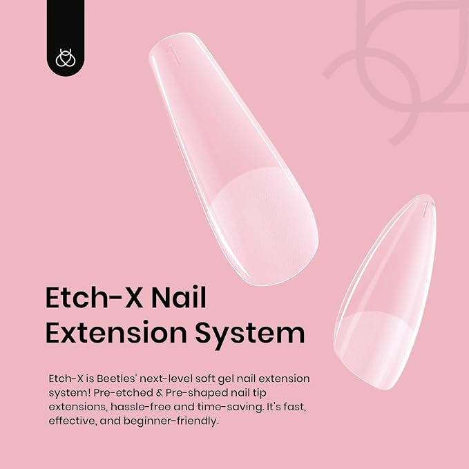 Beetles Gel Nail Tips Short Coffin Pre-Etched Nail Tips, 12 Sizes 288 Pcs Full - Image 5