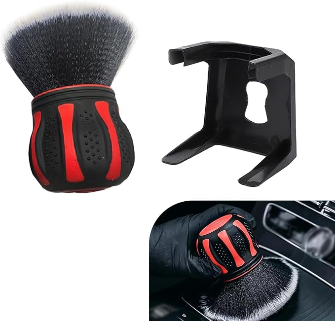 Detail Cleaning Brush with Storage Holder, Spherical Soft Bristle Dashboard Air by Unknown