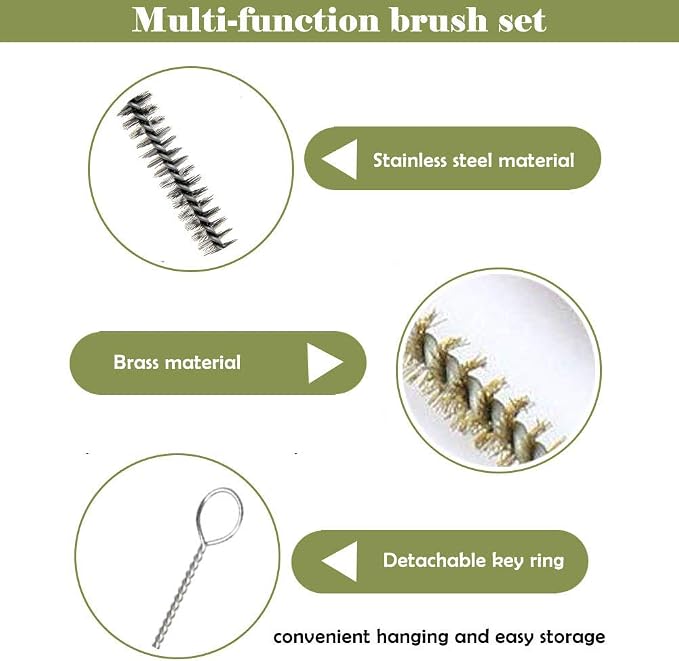 YXQ 12Pcs Tube Brush Kit Stainless Steel/Brass Round Wire Pipe Cleaner - Image 5