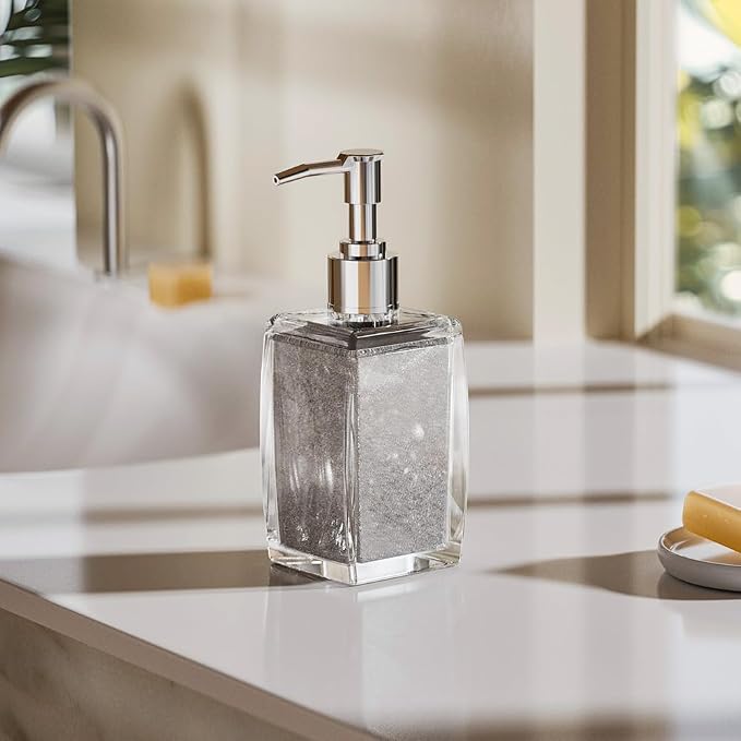 White Soap Dispenser with Refillable Plastic Pump - Image 4