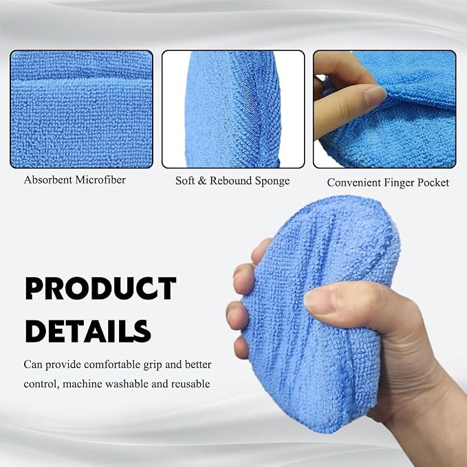 10PCS Wax Applicator Pads, Polishing Pad, Car Buffing & Detail Foam Wax - Image 4