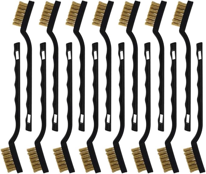 15 Pcs Mini Brass Wire Brush Set by Topbuti
