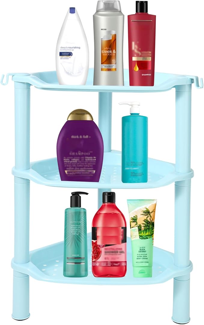3 Tier Shower Caddy Organizer Shelf Corner, 13.5 x 10 x 26 Inches, Plastic by SLZBCY