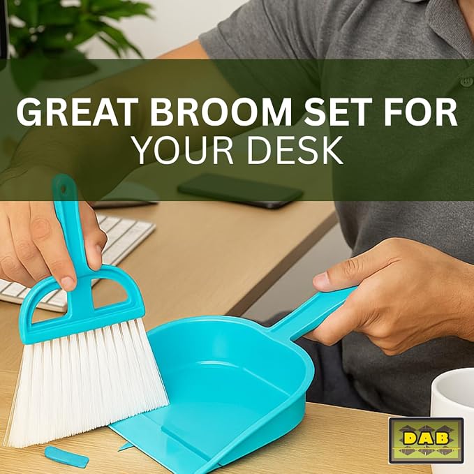 DAB 6" x 5" Mini Whisk Broom and Dustpan | Dustpan & 8.5" Broom | Vibrant Green - Image 6