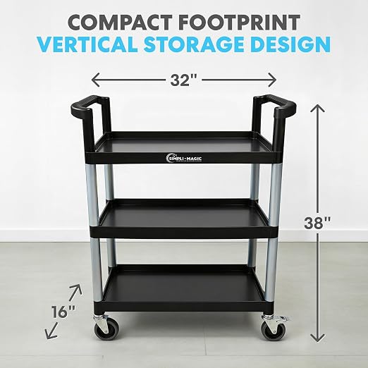 Simpli-Magic Rolling Utility Cart on Wheels, Heavy Duty Multi-Purpose Service - Image 2