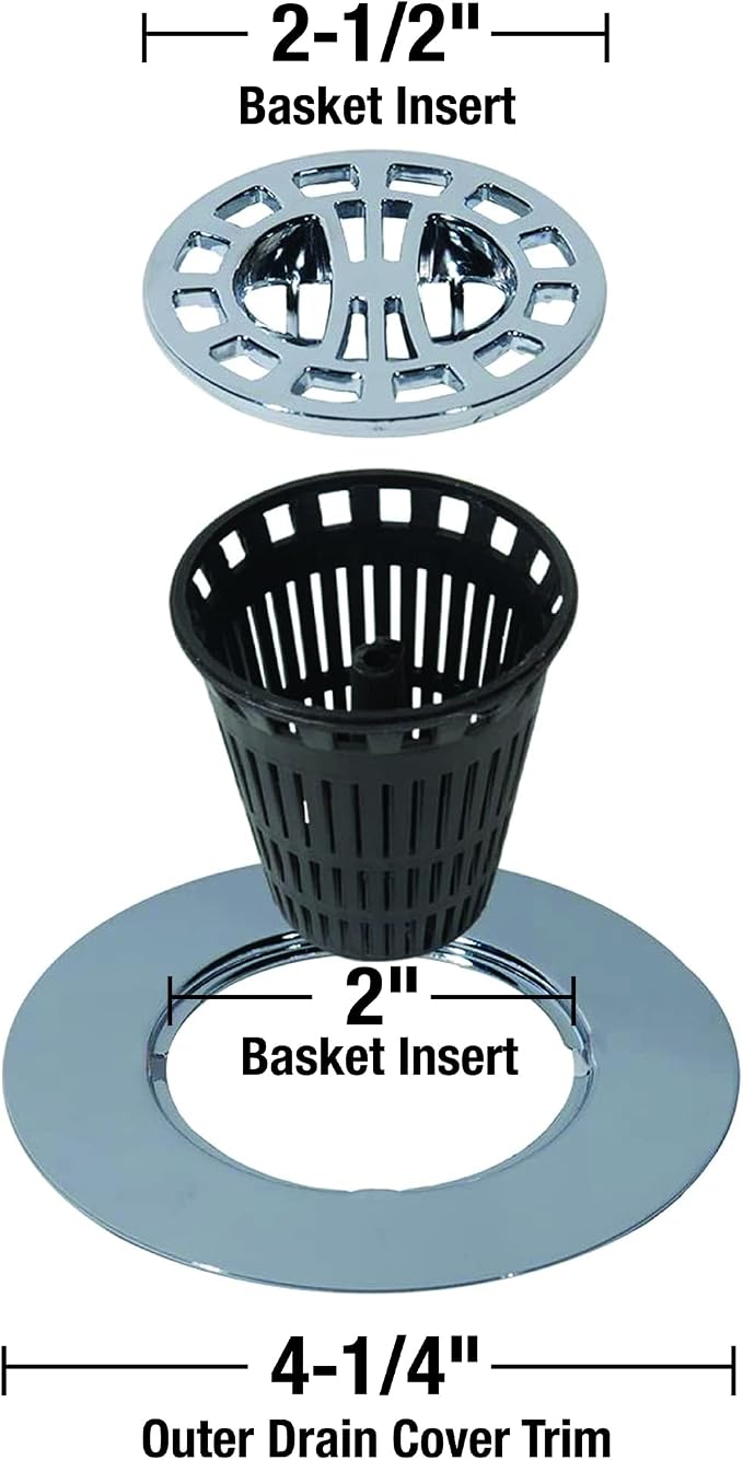Danco 10529P Chrome Shower Drain Hair Catcher - Image 3