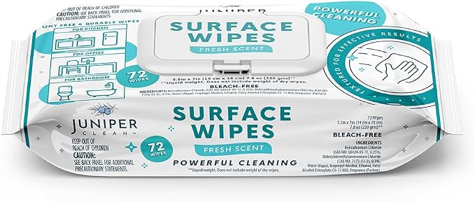 1 Pack Surface Cleaning Wipes Bleach Free, All-Purpose Cleaner by JuniperCLEAN