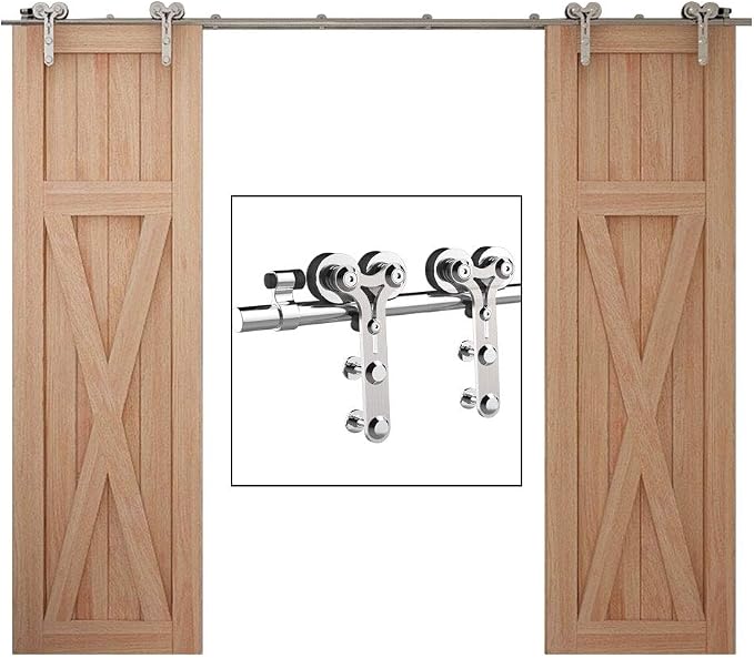 TSMST 6FT Sliding Barn Door Hardware Kit, Stainless Steel Heavy Duty Sturdy - Image 7