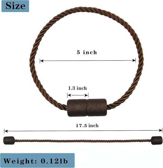 6 Pack Coffee Strong Magnetic Curtain Tiebacks Outdoor Elegant Decorative Tie - Image 2