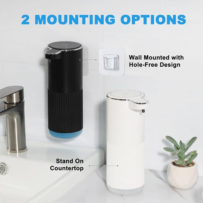 Automatic Soap Dispenser, 2 Pack Black and White Touchless Liquid Soap - Image 6