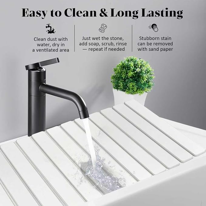 Large Stone Dish Drying Mats for Kitchen Counter, Fast Drying Collapsible Dish - Image 5