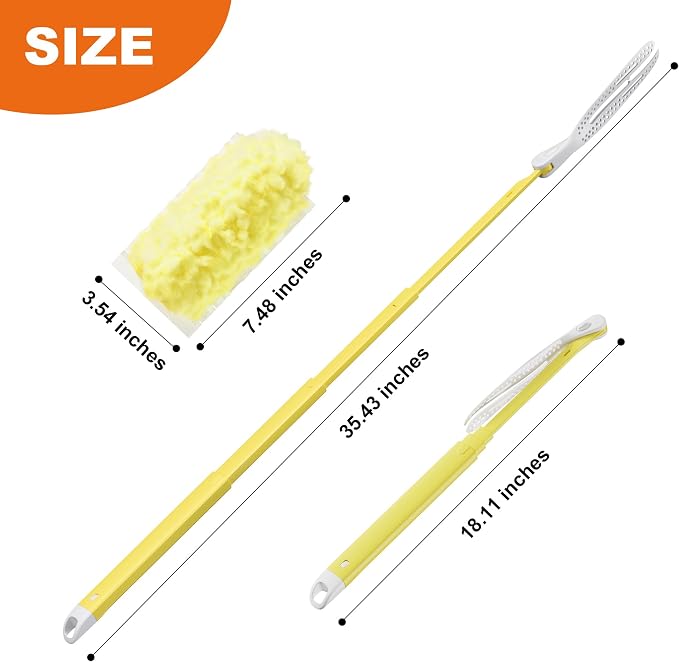 JOYMOOP Scented Telescopic Duster kit, 3FT Extendable Handle + 4 Yellow Refill - Image 8