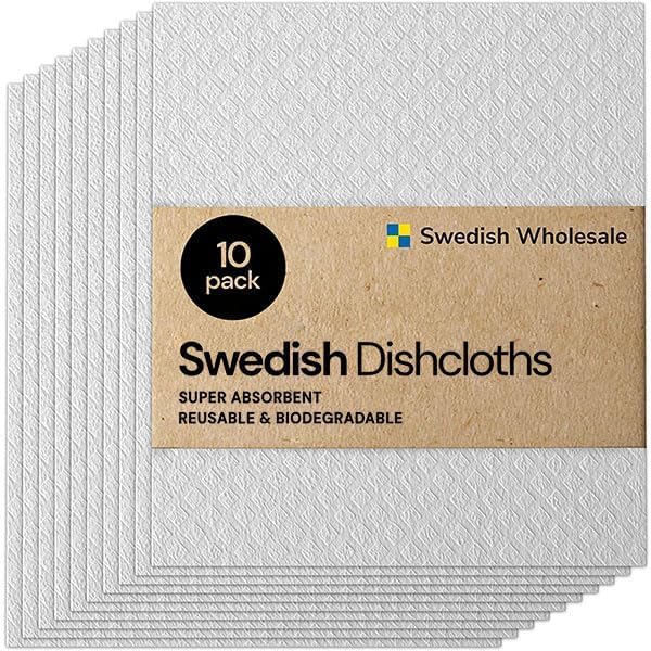 Swedish Wholesale Dishcloths Reusable 8" x 7" Sponge Cloths, Bulk 10 Pack of - Image 2
